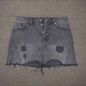 Free People A-Line Denim Skirt - Dark Wash